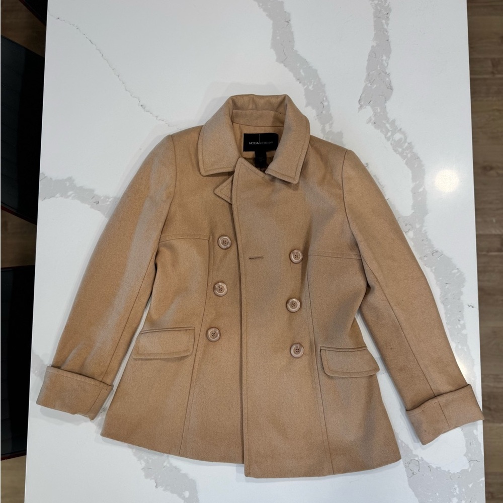 Moda International Camel Pea Coat